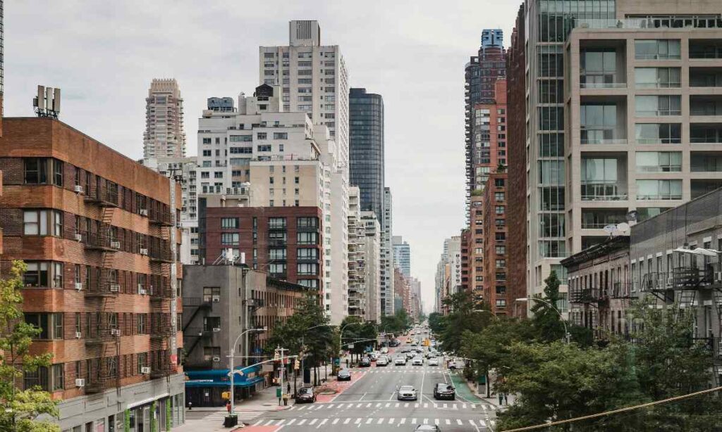 Close-up of the New York City avenues showcasing bustling streets and iconic architecture